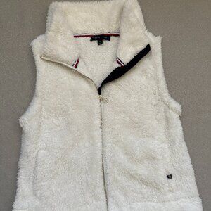 Tommy Hilfiger Women's Faux Fur White High Neck Vest - Medium